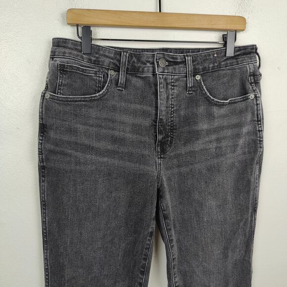 Madewell Curvy Stovepipe Jeans Womens 30 Gray Armand Wash Stretch Raw Hem S - Picture 2 of 9